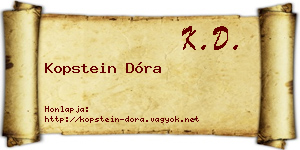 Kopstein Dóra névjegykártya